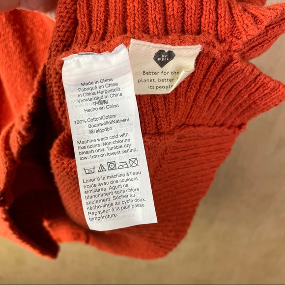 Madewell Burnt Orange Sleeveless Sweater Top Size Medium - Picture 4 of 6